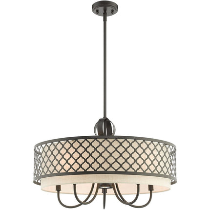 Six Light Dimmable Chandelier With Shades
