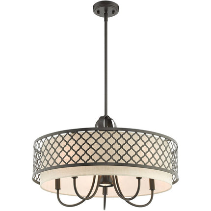 Six Light Dimmable Chandelier With Shades