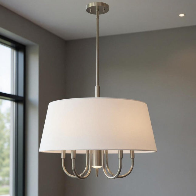 Six Light Dimmable Chandelier With Shades