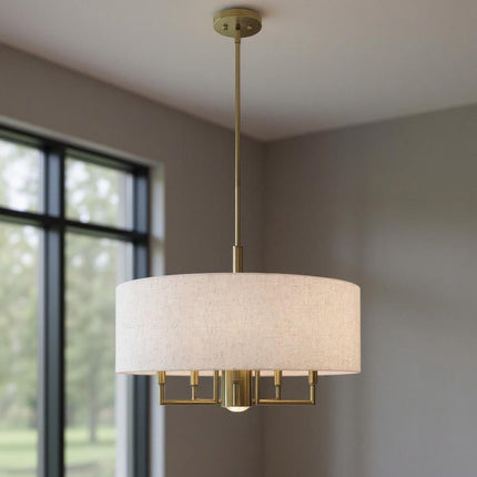 Six Light Dimmable Chandelier With Shades