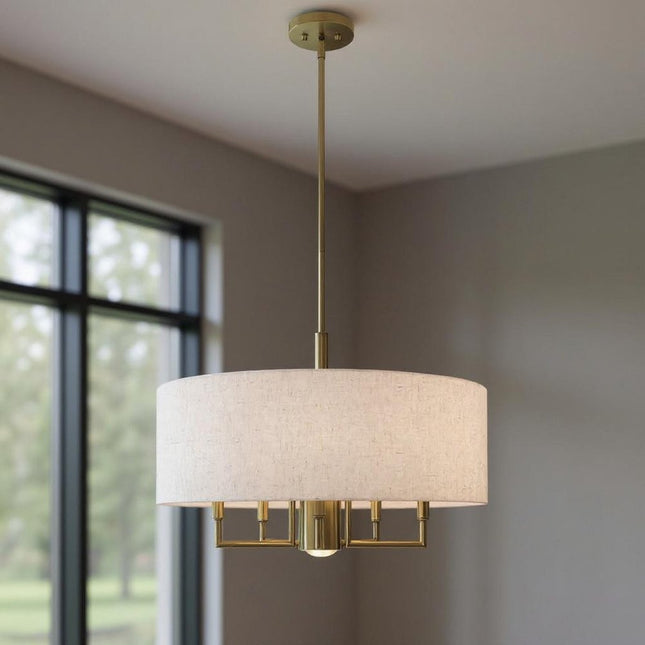 Six Light Dimmable Chandelier With Shades