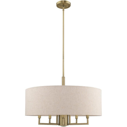 Six Light Dimmable Chandelier With Shades