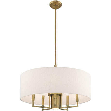 Six Light Dimmable Chandelier With Shades
