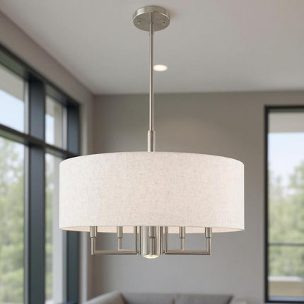 Six Light Dimmable Chandelier With Shades