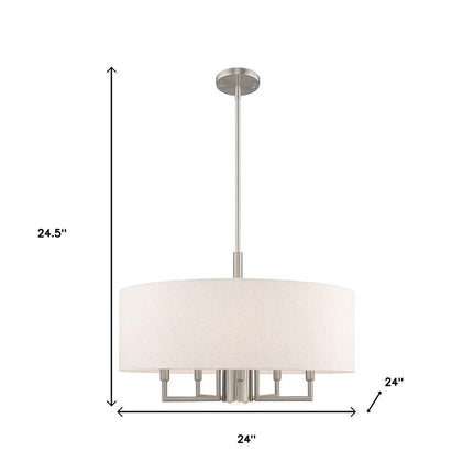 Six Light Dimmable Chandelier With Shades