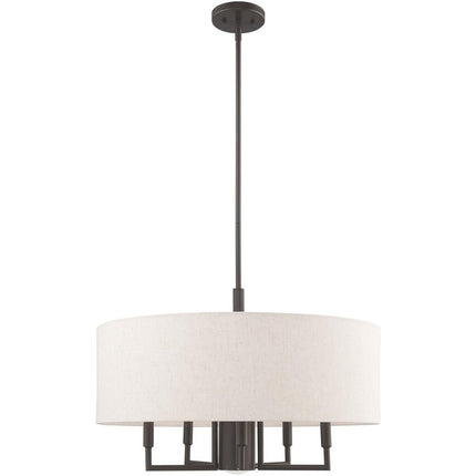 Six Light Dimmable Chandelier With Shades