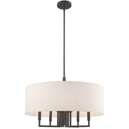 Six Light Dimmable Chandelier With Shades