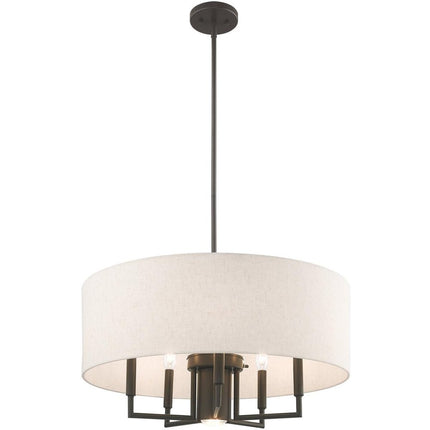 Six Light Dimmable Chandelier With Shades