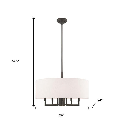 Six Light Dimmable Chandelier With Shades