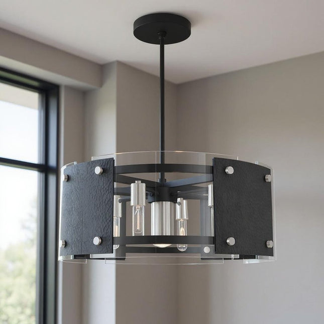 Seven Light Dimmable Chandelier With Shades