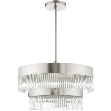 Seven Light Dimmable Chandelier With Shades