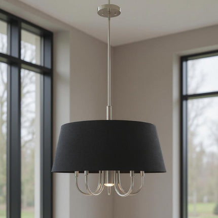 Six Light Dimmable Chandelier With Shades