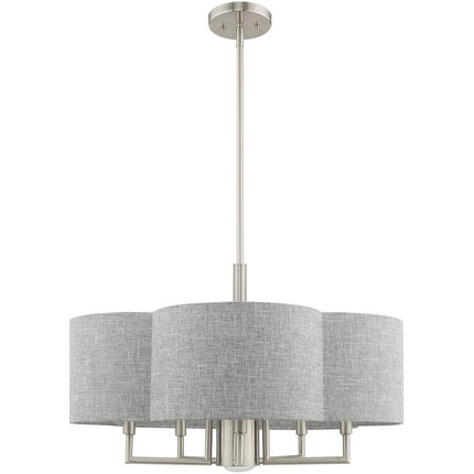 Six Light Dimmable Chandelier With Shades