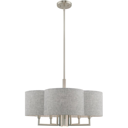Six Light Dimmable Chandelier With Shades
