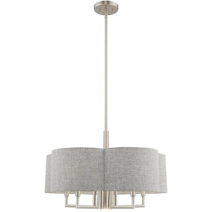 Six Light Dimmable Chandelier With Shades