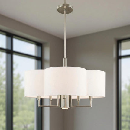 Six Light Dimmable Chandelier With Shades