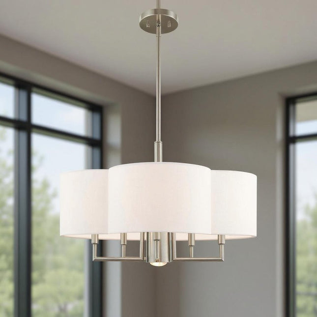 Six Light Dimmable Chandelier With Shades