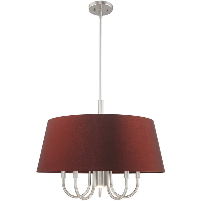 Six Light Dimmable Chandelier With Shades