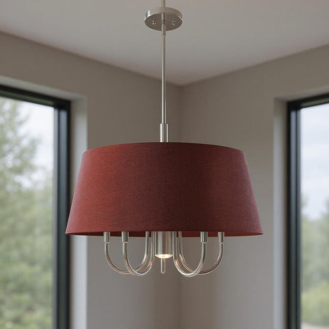 Six Light Dimmable Chandelier With Shades