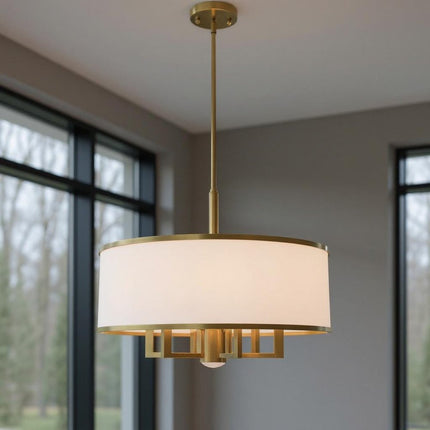 Seven Light Dimmable Chandelier With Shades