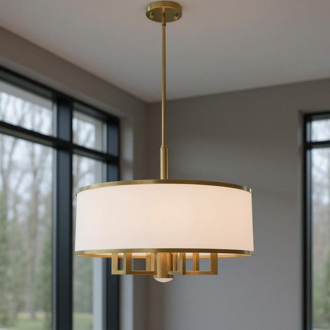 Seven Light Dimmable Chandelier With Shades