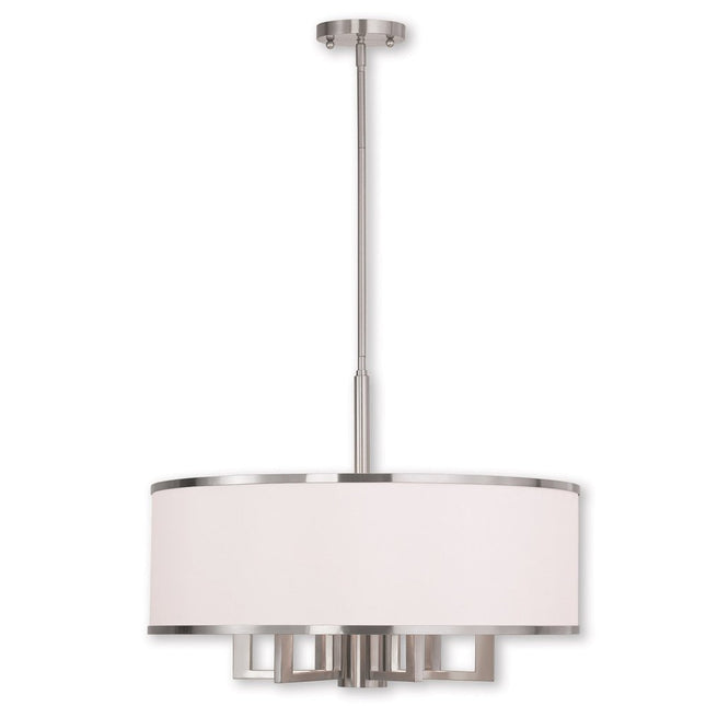 Six Light Dimmable Chandelier With Shades