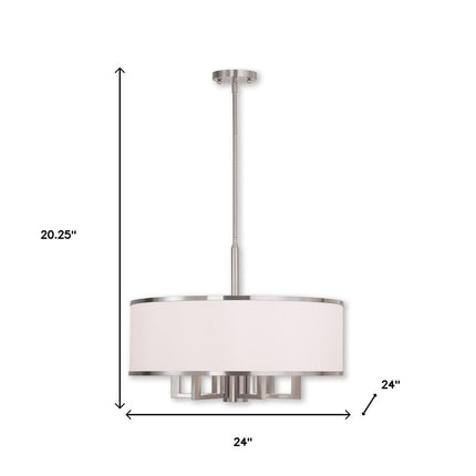 Six Light Dimmable Chandelier With Shades