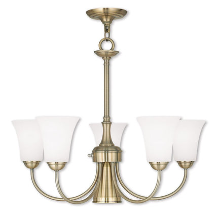 Six Light Dimmable Chandelier With Shades