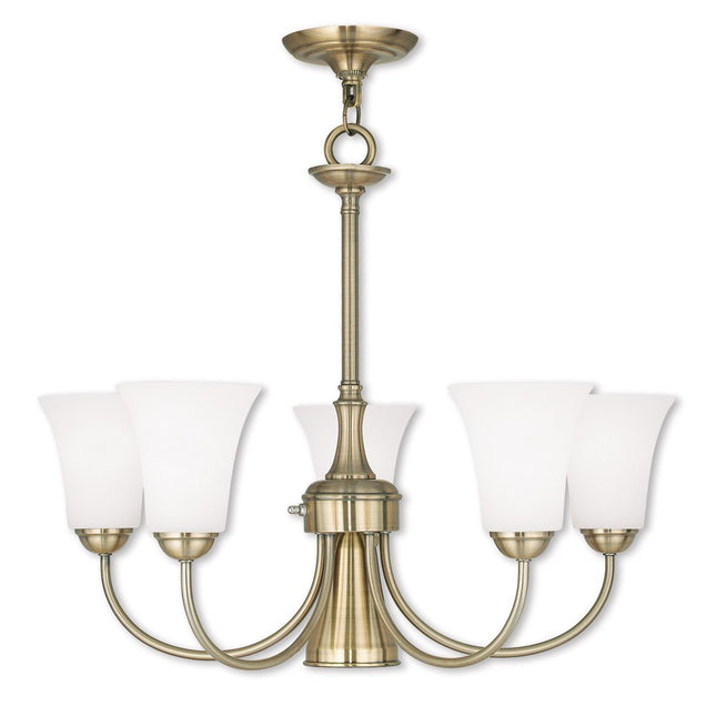 Six Light Dimmable Chandelier With Shades