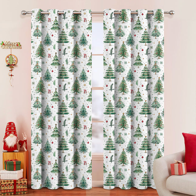 Christmas Forest Punching Shading Curtain Decoration New
