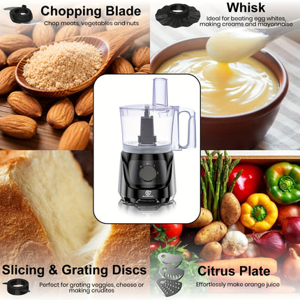 Multifunctional Food Processor with 6 Attachments  Heavy-Duty 2L Large Capacity Kitchen Machine