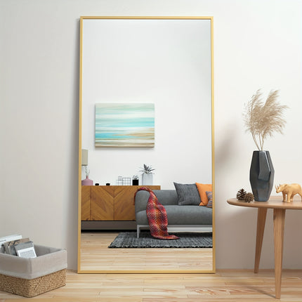 65" * 24 ", Floor Standing Mirror, Unique Vertical Mirror, Black Metal Frame Mirror