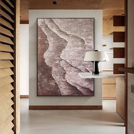 Large Abstract Handmade Oil Painting Textured Waves Modern Wall Art On Canvas Minimalist Wall Home Decoration