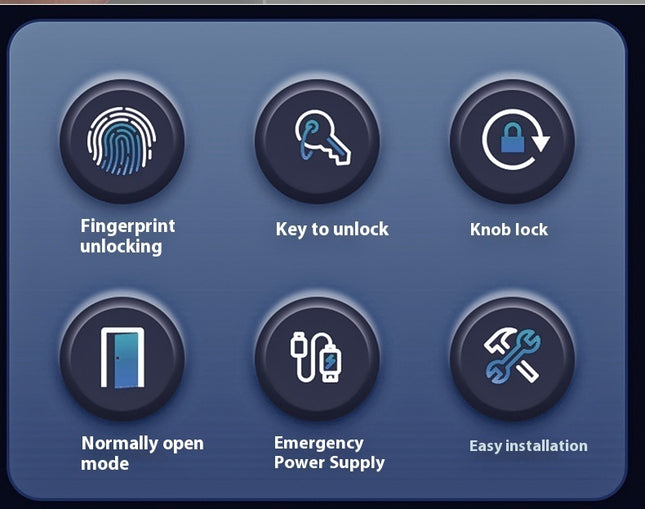 Smart Round Door Lock Ball Lock Household Smart Lock One Hold Open Fingerprint Lock