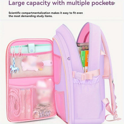 New Style Backpack for Elementary School Students Aged 6-12, Cute And Casual with Multiple Pockets, Resembling a Refrigerator.