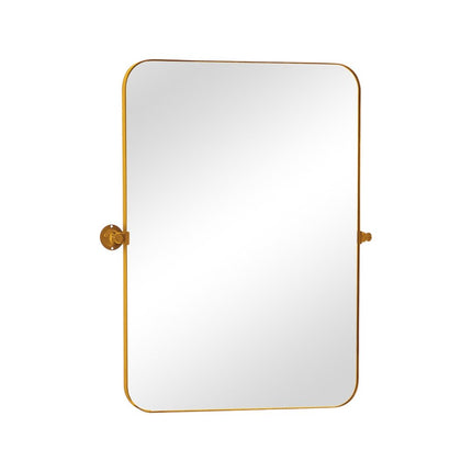 32" Gold Iron Tilting Framed Accent Mirror