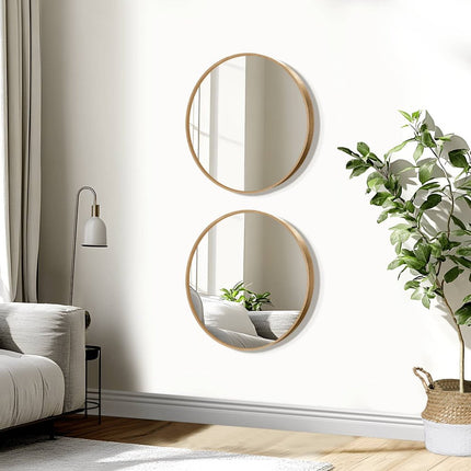 20" Black Metal Round Framed Accent Mirror