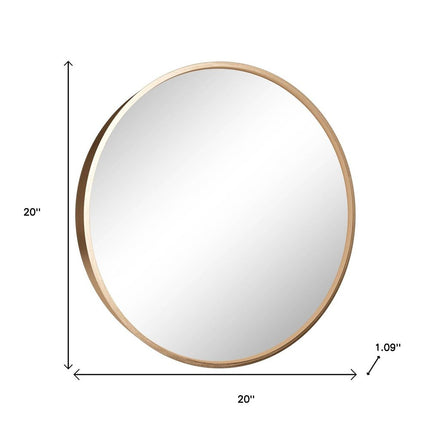 20" Black Metal Round Framed Accent Mirror