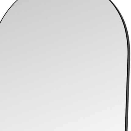 67" Black Metal Arch Freestanding and Wall Mount Framed Full Length Mirror