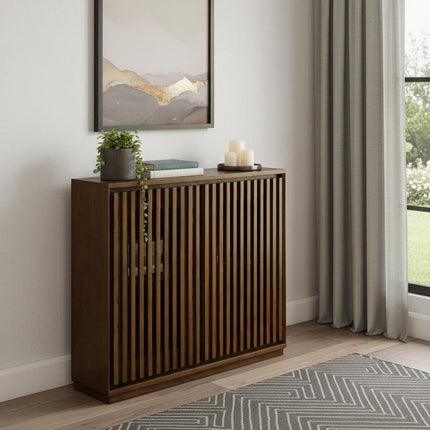 39" Brown Wood Accent Cabinet