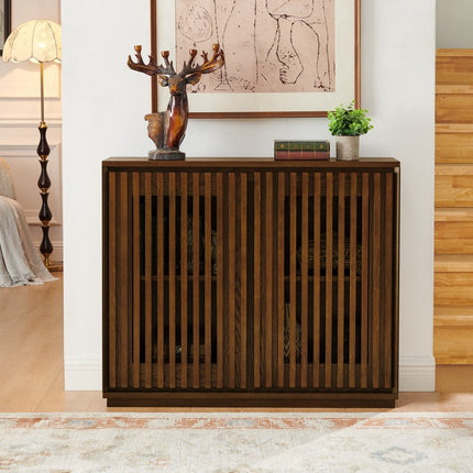 39" Brown Wood Accent Cabinet