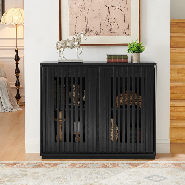 39" Black Wood Accent Cabinet