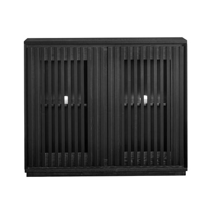 39" Black Wood Accent Cabinet