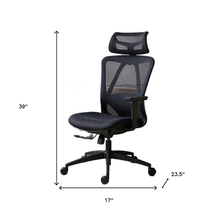 Black Adjustable Height Swivel Rolling Gaming Chair