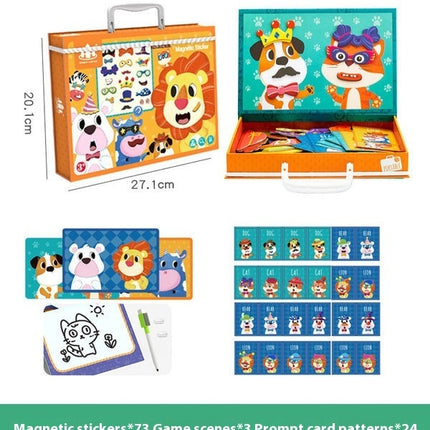 Magnetic Puzzle Children's Puzzle Magnetic Stickers Toys Wooden