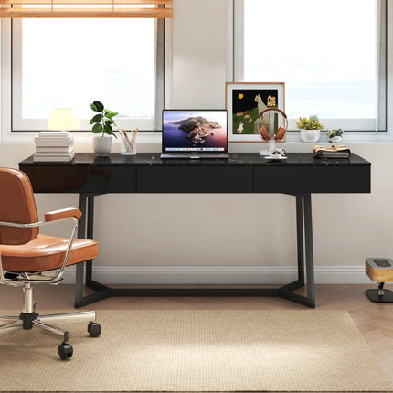 71" Black Wood Trestle Coffee Table