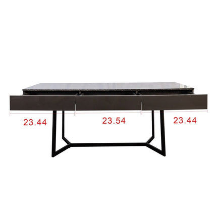 71" Black Wood Trestle Coffee Table