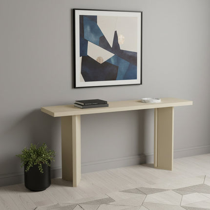 63" Beige Wood Coffee Table