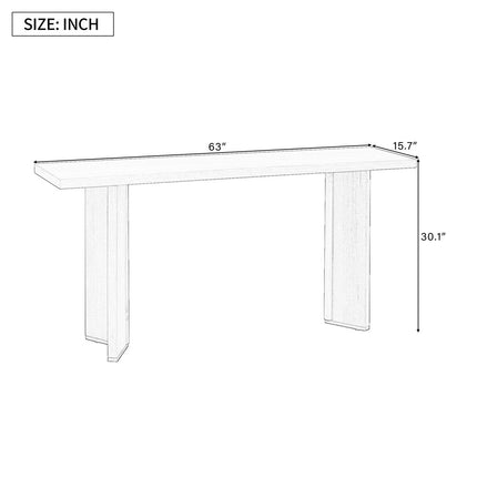 63" Beige Wood Coffee Table