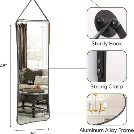16"x48" Wall Mirror Full Length, Wall-Mounted Mirror, Irregular Mirror, Body Mirror For Wall In Bedroom,